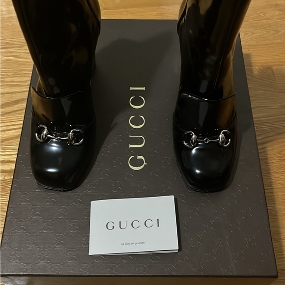 Gucci Shoes - Gucci Black Heeled Boots with Luxurious Leather Finish